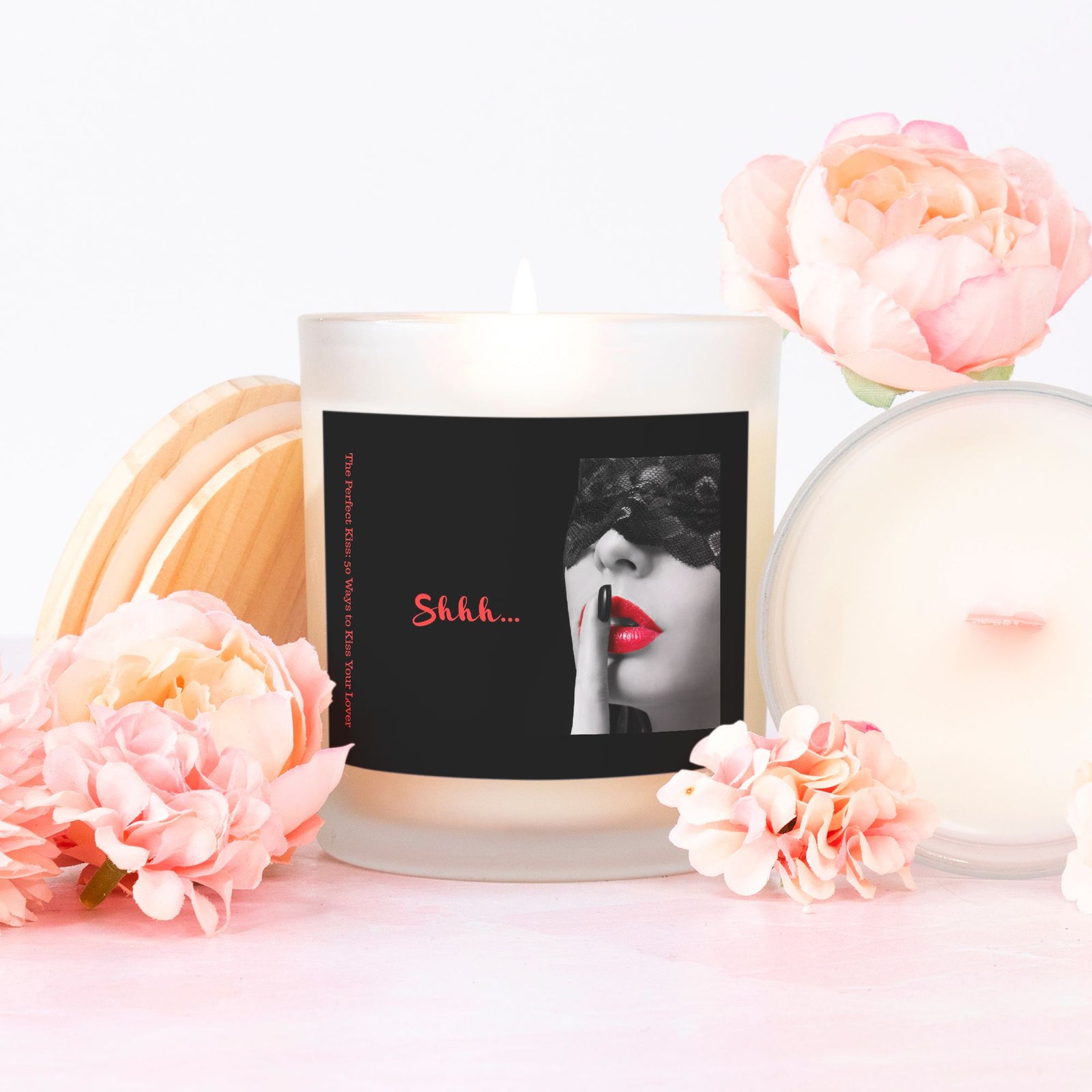 Shhh...Candle Frosted (Pink Wick) Glass