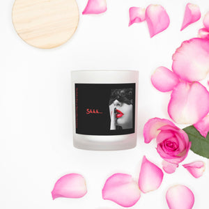 Shhh...Candle Frosted (Pink Wick) Glass