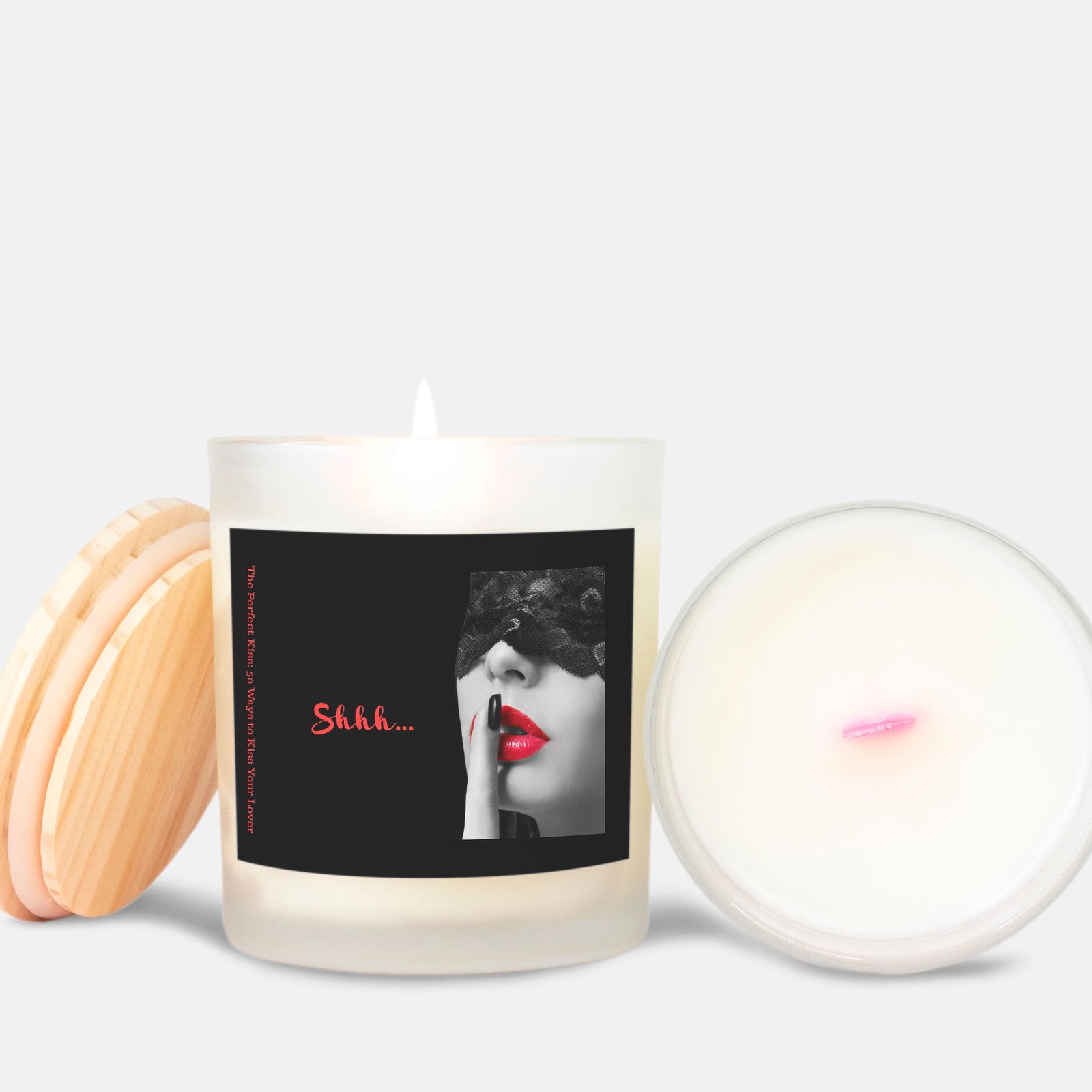 Shhh...Candle Frosted (Pink Wick) Glass