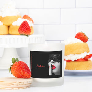 Shhh...Candle Frosted (Pink Wick) Glass